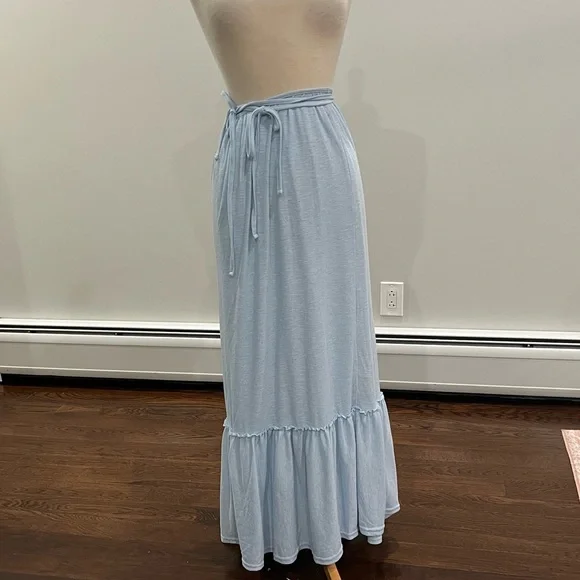 Free People Beach Dew Shine Blue Convertible Maxi Skirt Dress Sz L NWOT Z370-28 - Picture 7 of 8